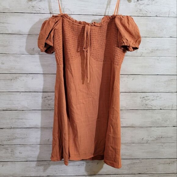 Boutique Le Lis Puff Sleeve Sweetheart Neck Off the Shoulder Mini Dress Size L - Picture 4 of 12